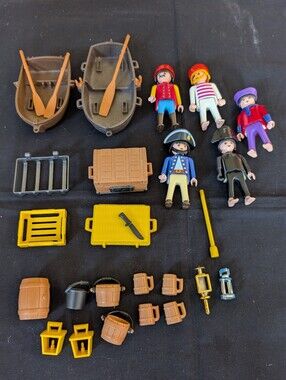 Vtg Playmobil Pirate Ship Replacement Parts  1980-90 Pirates Treasure Chest Boat
